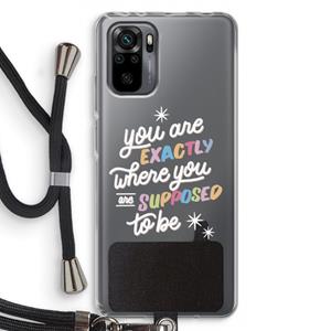 CaseCompany Right Place: Xiaomi Redmi Note 10 Pro Transparant Hoesje met koord