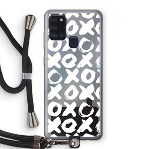 CaseCompany XOXO: Samsung Galaxy A21s Transparant Hoesje met koord