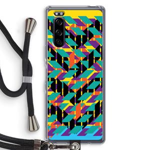 CaseCompany Skew Bee 1: Sony Xperia 5 Transparant Hoesje met koord
