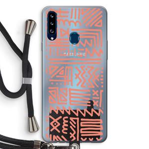CaseCompany Marrakech Pink: Samsung Galaxy A20s Transparant Hoesje met koord