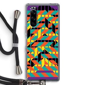 CaseCompany Skew Bee 2: Sony Xperia 5 Transparant Hoesje met koord