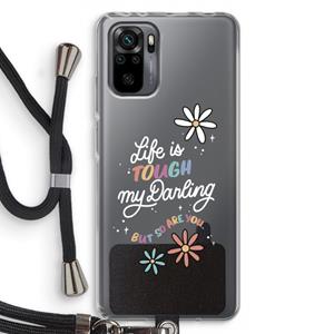 CaseCompany Tough Life: Xiaomi Redmi Note 10 Pro Transparant Hoesje met koord