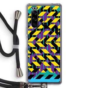 CaseCompany Skew Bee 3: Sony Xperia 5 Transparant Hoesje met koord