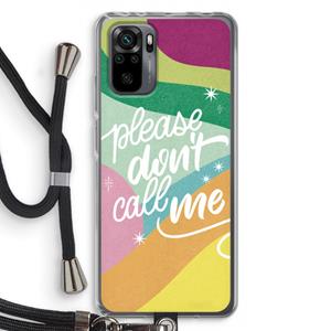 CaseCompany Don't call: Xiaomi Redmi Note 10 Pro Transparant Hoesje met koord