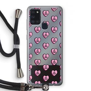 CaseCompany GIRL POWER: Samsung Galaxy A21s Transparant Hoesje met koord