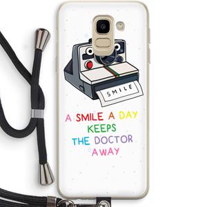 CaseCompany Smile: Samsung Galaxy J6 (2018) Transparant Hoesje met koord