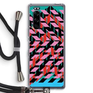 CaseCompany Skew Blush 2: Sony Xperia 5 Transparant Hoesje met koord