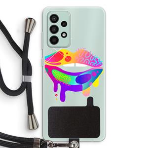 CaseCompany Lip Palette: Samsung Galaxy A52s 5G Transparant Hoesje met koord