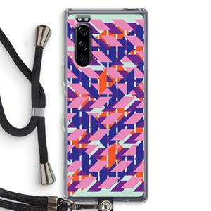 CaseCompany Skew Blush 3: Sony Xperia 5 Transparant Hoesje met koord