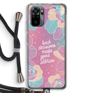 CaseCompany Good stories: Xiaomi Redmi Note 10 Pro Transparant Hoesje met koord