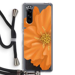 CaseCompany Orange Ellila flower: Sony Xperia 5 Transparant Hoesje met koord