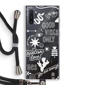 CaseCompany Good vibes: Samsung Galaxy Note 10 Plus Transparant Hoesje met koord