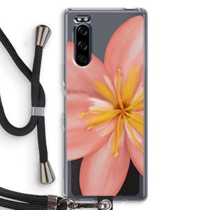 CaseCompany Pink Ellila Flower: Sony Xperia 5 Transparant Hoesje met koord