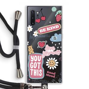 CaseCompany Positivity: Samsung Galaxy Note 10 Plus Transparant Hoesje met koord