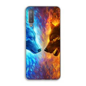 CaseCompany Fire & Ice: Samsung Galaxy A7 (2018) Transparant Hoesje