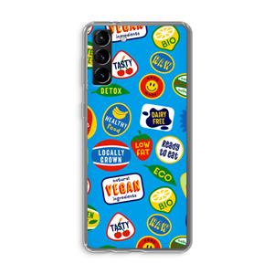 CaseCompany Fruitsticker: Samsung Galaxy S21 Plus Transparant Hoesje