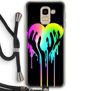 CaseCompany Hold My Heart: Samsung Galaxy J6 (2018) Transparant Hoesje met koord