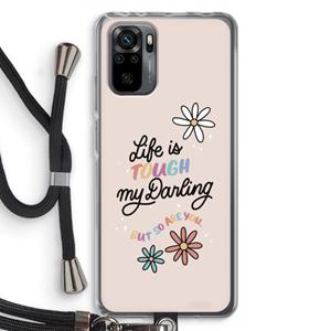 CaseCompany Tough Life: Xiaomi Redmi Note 10 Pro Transparant Hoesje met koord