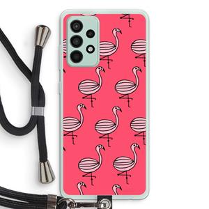 CaseCompany Flamingo: Samsung Galaxy A52s 5G Transparant Hoesje met koord