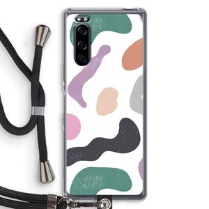 CaseCompany Memphis Shapes: Sony Xperia 5 Transparant Hoesje met koord
