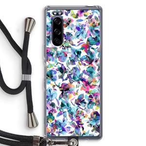 CaseCompany Hibiscus Flowers: Sony Xperia 5 Transparant Hoesje met koord