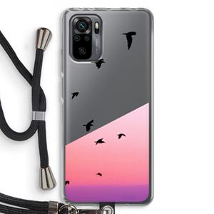 CaseCompany Fly away: Xiaomi Redmi Note 10 Pro Transparant Hoesje met koord