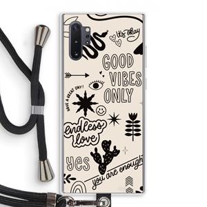 CaseCompany Good vibes: Samsung Galaxy Note 10 Plus Transparant Hoesje met koord