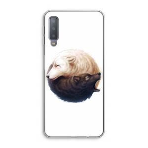 CaseCompany Yin Yang Wolves: Samsung Galaxy A7 (2018) Transparant Hoesje
