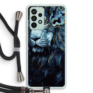 CaseCompany Darkness Lion: Samsung Galaxy A52s 5G Transparant Hoesje met koord