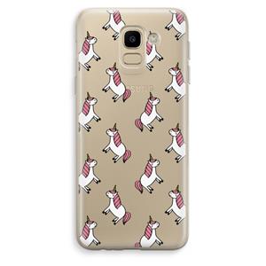 CaseCompany Eenhoorns overal: Samsung Galaxy J6 (2018) Transparant Hoesje