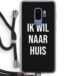 CaseCompany Ik wil naar huis - Zwart: Samsung Galaxy S9 Plus Transparant Hoesje met koord