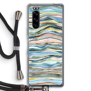 CaseCompany Watercolor Agate: Sony Xperia 5 Transparant Hoesje met koord
