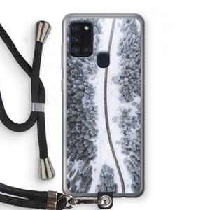 CaseCompany Snøfall: Samsung Galaxy A21s Transparant Hoesje met koord