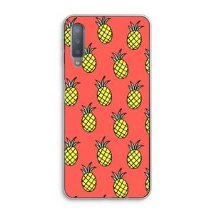 CaseCompany Ananas: Samsung Galaxy A7 (2018) Transparant Hoesje
