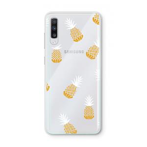 CaseCompany Ananasjes: Samsung Galaxy A70 Transparant Hoesje
