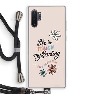 CaseCompany Tough Life: Samsung Galaxy Note 10 Plus Transparant Hoesje met koord