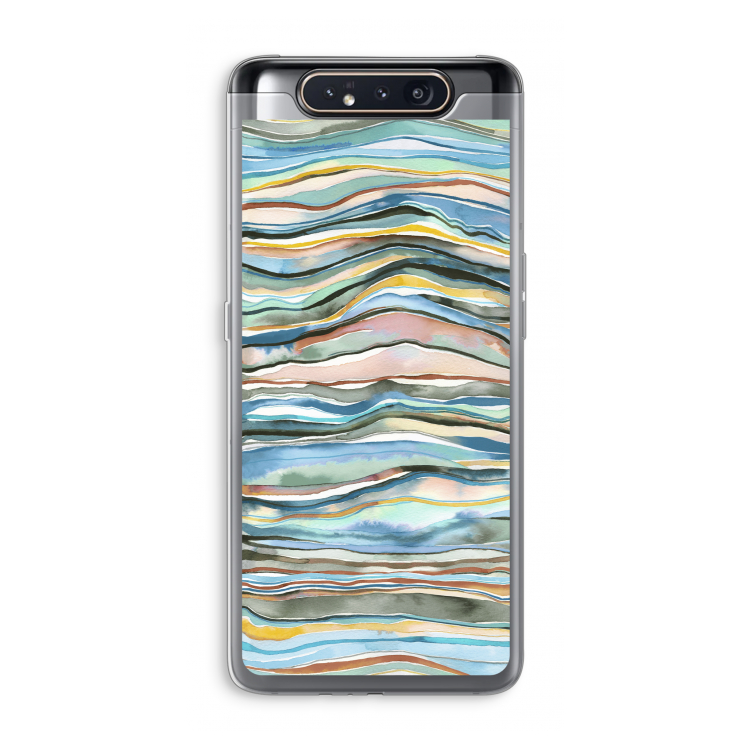 CaseCompany Watercolor Agate: Samsung Galaxy A80 Transparant Hoesje