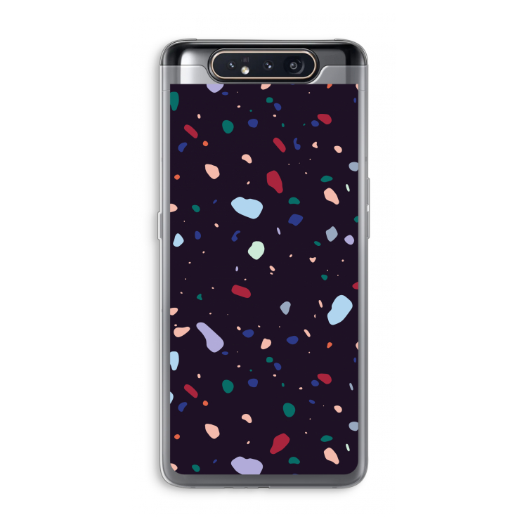 CaseCompany Dark Rounded Terrazzo: Samsung Galaxy A80 Transparant Hoesje