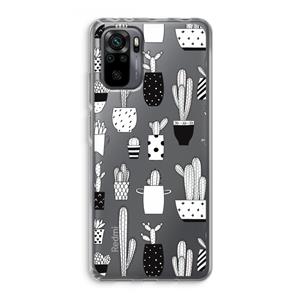 CaseCompany Cactusmotief: Xiaomi Redmi Note 10 Pro Transparant Hoesje