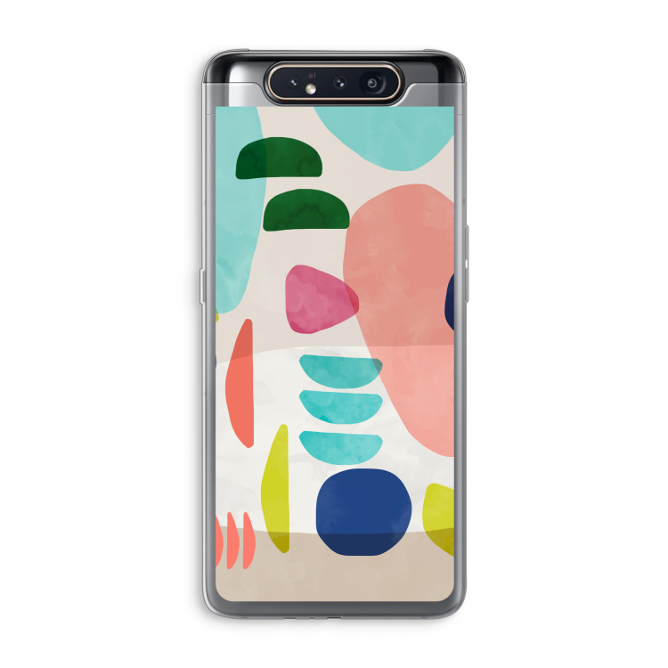 CaseCompany Bold Rounded Shapes: Samsung Galaxy A80 Transparant Hoesje