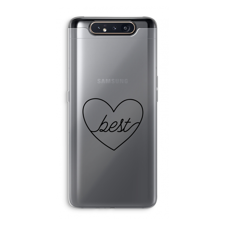 CaseCompany Best heart black: Samsung Galaxy A80 Transparant Hoesje