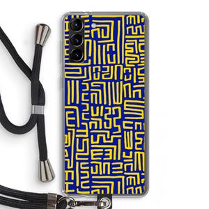CaseCompany Majorelle Blue Print: Samsung Galaxy S21 Plus Transparant Hoesje met koord