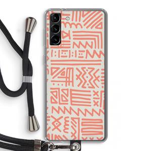 CaseCompany Marrakech Pink: Samsung Galaxy S21 Plus Transparant Hoesje met koord
