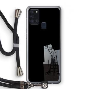 CaseCompany Musketon Painter: Samsung Galaxy A21s Transparant Hoesje met koord