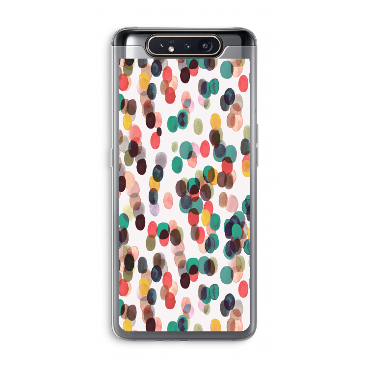 CaseCompany Tropical Dots: Samsung Galaxy A80 Transparant Hoesje