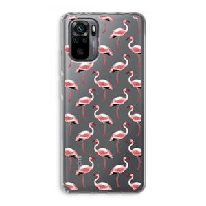 CaseCompany Flamingoprint groen: Xiaomi Redmi Note 10 Pro Transparant Hoesje