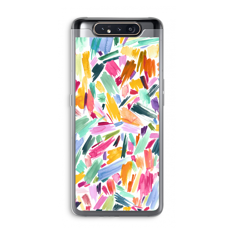 CaseCompany Watercolor Brushstrokes: Samsung Galaxy A80 Transparant Hoesje