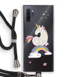 CaseCompany Regenboog eenhoorn: Samsung Galaxy Note 10 Plus Transparant Hoesje met koord