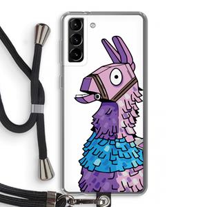 CaseCompany Lama: Samsung Galaxy S21 Plus Transparant Hoesje met koord