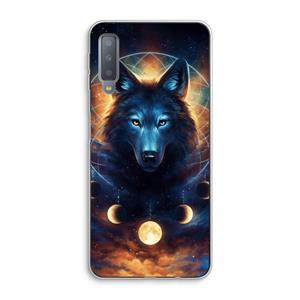 CaseCompany Wolf Dreamcatcher: Samsung Galaxy A7 (2018) Transparant Hoesje